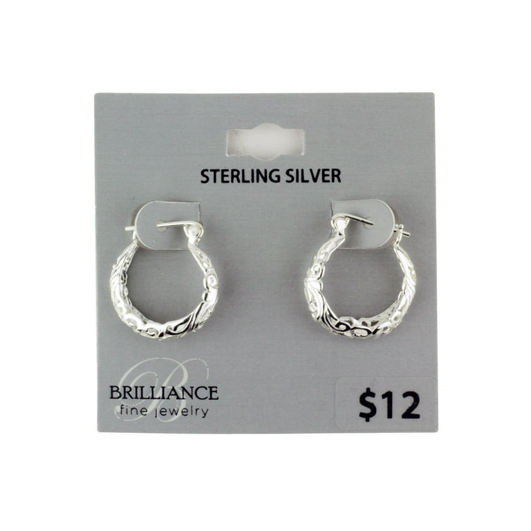 Silver Hoop Earrings Fine Jewelry Great Value #0553 Five Sizes Available